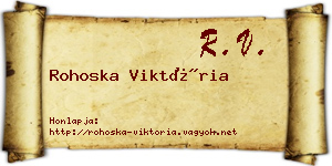 Rohoska Viktória névjegykártya